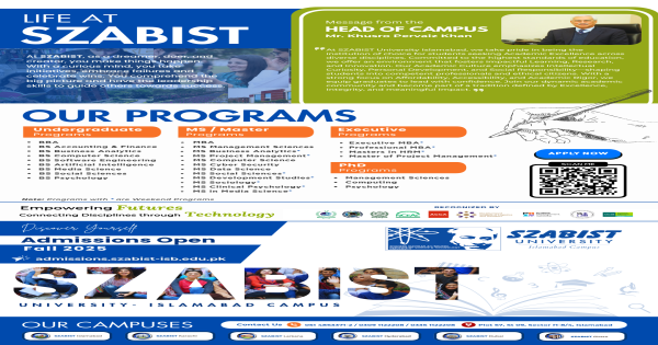 SZABIST University Islamabad – A Premier Destination for Higher Education in Pakistan
