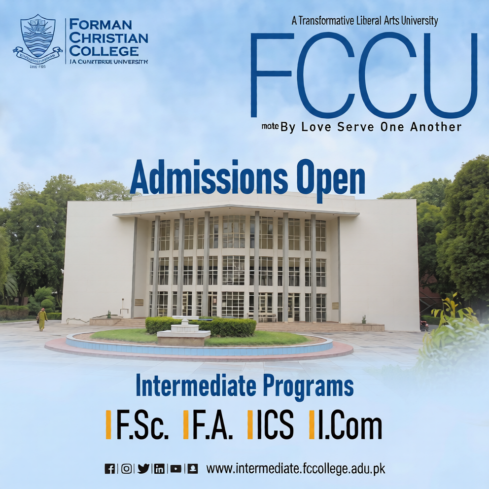 Forman Christian College University Lahore Admissions 2026 - Inter ...